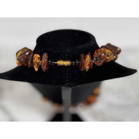 Vintage Natural Chunky Baltic Multi Colored Amber Necklace 24 Inch - Picture 5 of 11